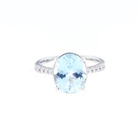 Anillo Roman Gioielli Mujer in Oro blanco Acquamarina AN.ACQ-J-3